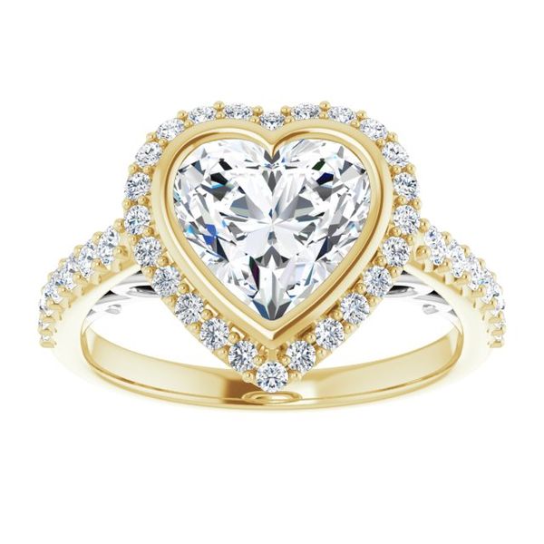 Bezel-Set Halo-Style Engagement Ring Image 3 House of Silva Wooster, OH