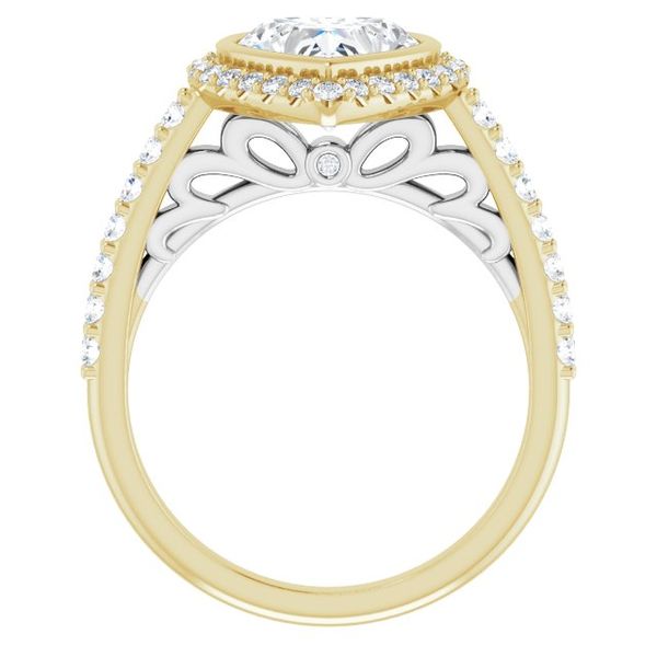 Bezel-Set Halo-Style Engagement Ring Image 2 Jewel Smiths Oklahoma City, OK