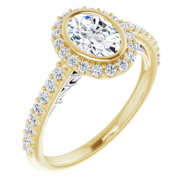 Bezel-Set Halo-Style Engagement Ring MurDuff's, Inc. Florence, MA