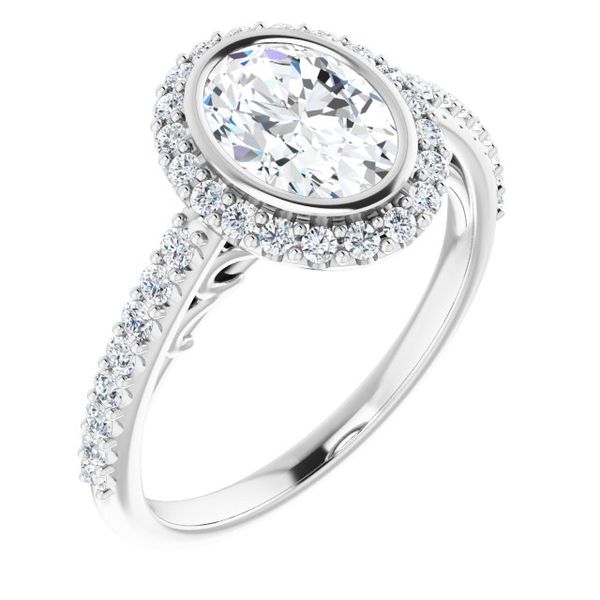 Bezel-Set Halo-Style Engagement Ring Javeri Jewelers Inc Frisco, TX