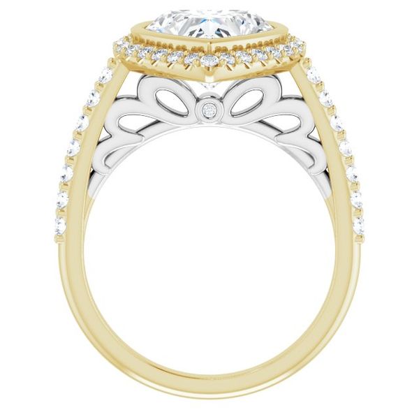 Bezel-Set Halo-Style Engagement Ring Image 2 The Jewelry Source El Segundo, CA