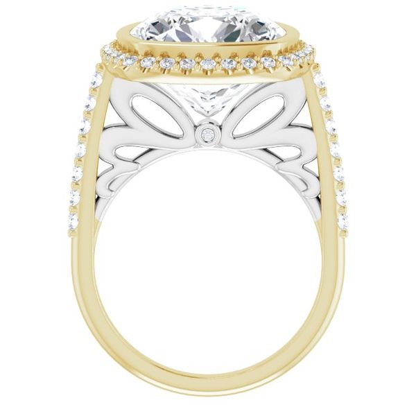Bezel-Set Halo-Style Engagement Ring Image 2 Greenfield Jewelers Pittsburgh, PA