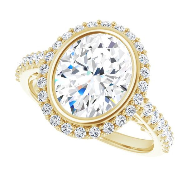 Bezel-Set Halo-Style Engagement Ring Image 5 Lake Oswego Jewelers Lake Oswego, OR