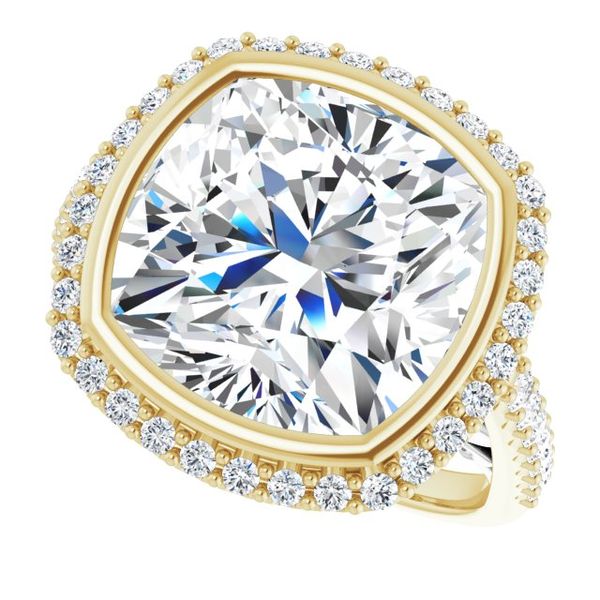 Bezel-Set Halo-Style Engagement Ring Image 5 Von's Jewelry, Inc. Lima, OH