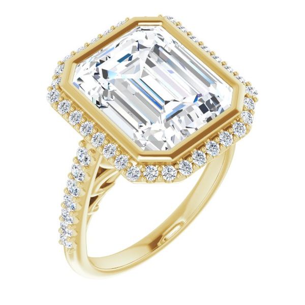 Bezel-Set Halo-Style Engagement Ring House of Silva Wooster, OH