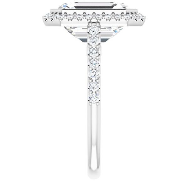 Bezel-Set Halo-Style Engagement Ring Image 4 House of Silva Wooster, OH