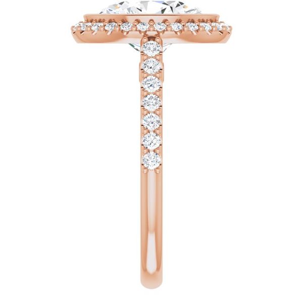 Bezel-Set Halo-Style Engagement Ring Image 4 Meritage Jewelers Lutherville, MD