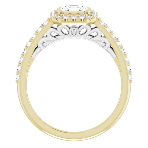 Bezel-Set Halo-Style Engagement Ring Image 2 Meritage Jewelers Lutherville, MD