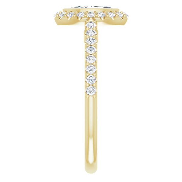 Bezel-Set Halo-Style Engagement Ring Image 4 Peran & Scannell Jewelers Houston, TX