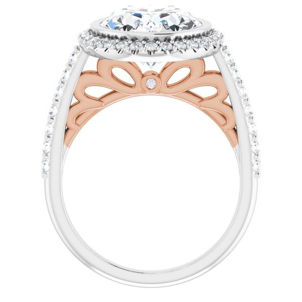 Bezel-Set Halo-Style Engagement Ring Image 2 Perry's Emporium Wilmington, NC