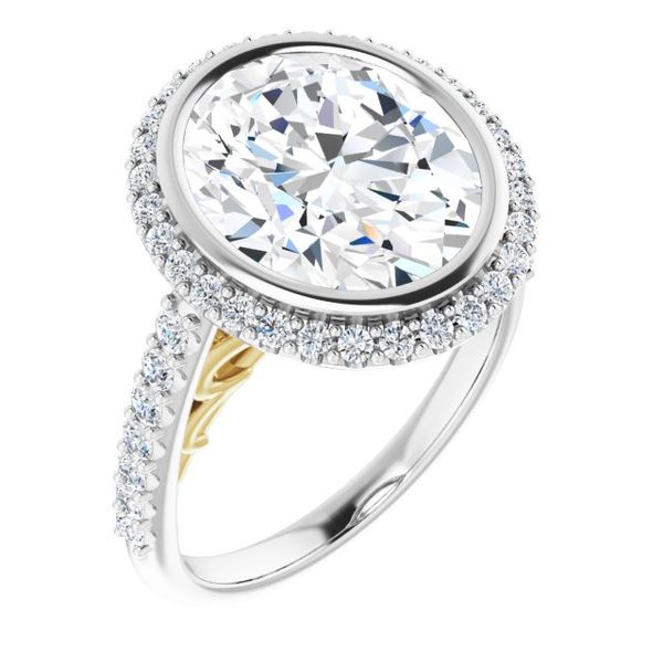 Bezel-Set Halo-Style Engagement Ring Maharaja's Fine Jewelry & Gift Panama City, FL