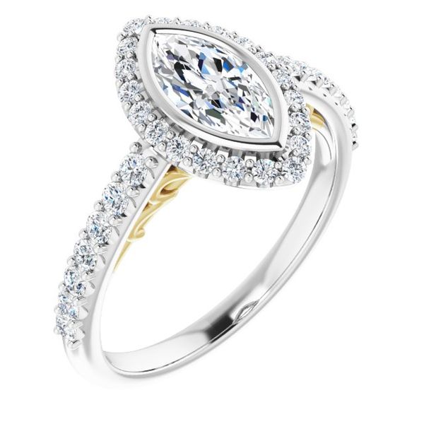 Bezel-Set Halo-Style Engagement Ring The Jewelry Source El Segundo, CA