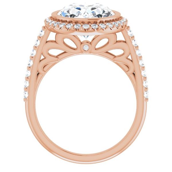 Bezel-Set Halo-Style Engagement Ring Image 2 Stuart Benjamin & Co. Jewelry Designs San Diego, CA