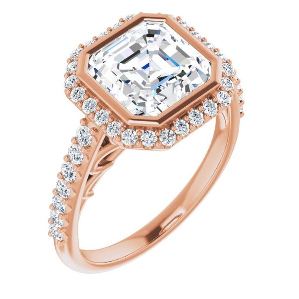 Bezel-Set Halo-Style Engagement Ring The Hills Jewelry LLC Worthington, OH