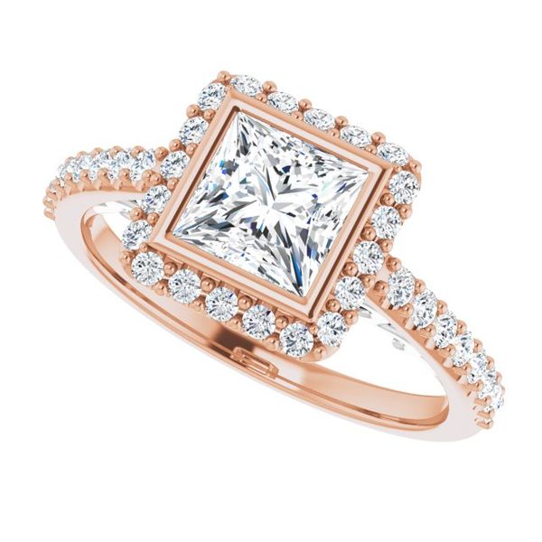 Bezel-Set Halo-Style Engagement Ring Image 5 Swede's Jewelers East Windsor, CT