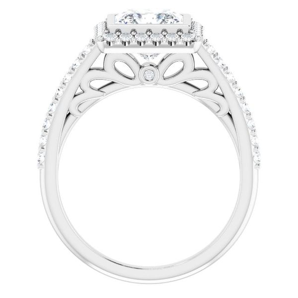 Bezel-Set Halo-Style Engagement Ring Image 2 Greenfield Jewelers Pittsburgh, PA