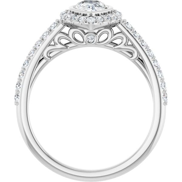 Bezel-Set Halo-Style Engagement Ring Image 2 Reiniger Jewelers Swansea, IL