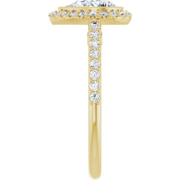 Bezel-Set Halo-Style Engagement Ring Image 4 Peran & Scannell Jewelers Houston, TX
