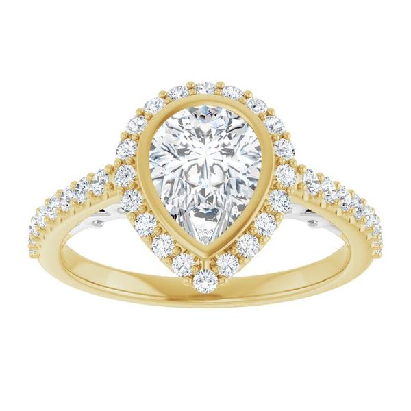 Bezel-Set Halo-Style Engagement Ring Image 3 Natale Jewelers Sewell, NJ