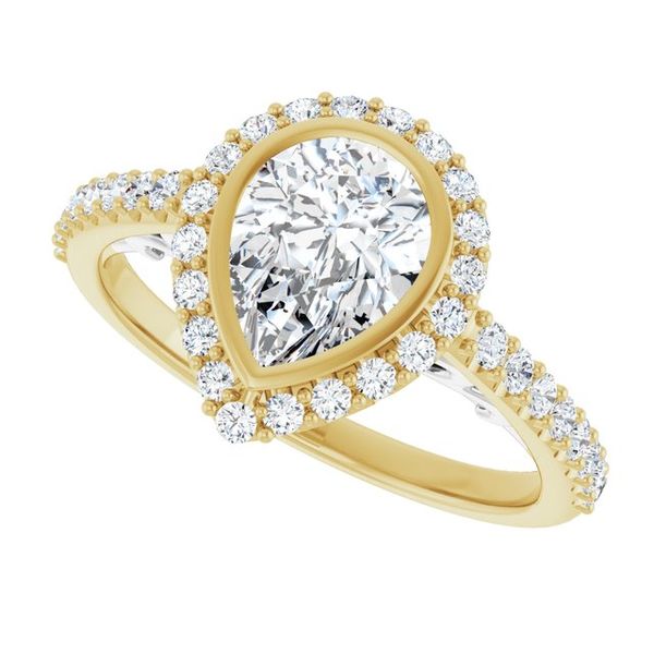 Bezel-Set Halo-Style Engagement Ring Image 5 Natale Jewelers Sewell, NJ