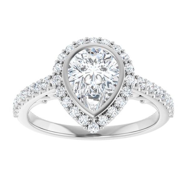 Bezel-Set Halo-Style Engagement Ring Image 3 Stuart Benjamin & Co. Jewelry Designs San Diego, CA