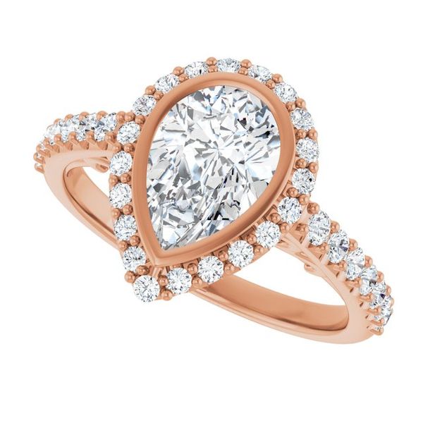 Bezel-Set Halo-Style Engagement Ring Image 5 House of Silva Wooster, OH