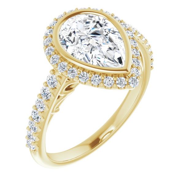 Bezel-Set Halo-Style Engagement Ring Reiniger Jewelers Swansea, IL