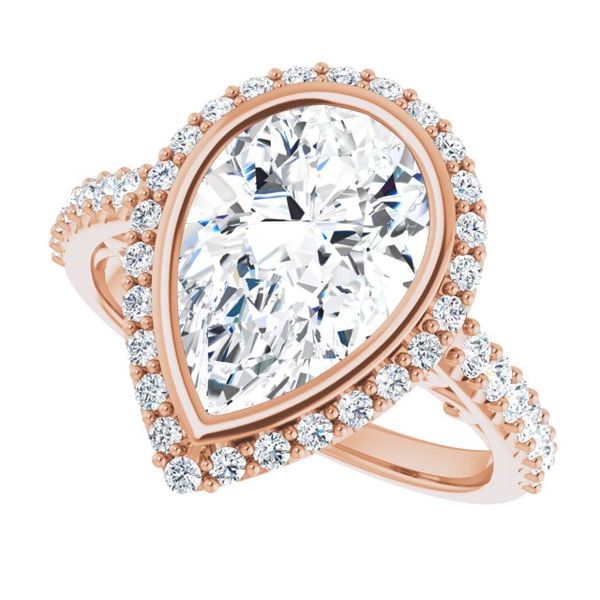 Bezel-Set Halo-Style Engagement Ring Image 5 Peran & Scannell Jewelers Houston, TX