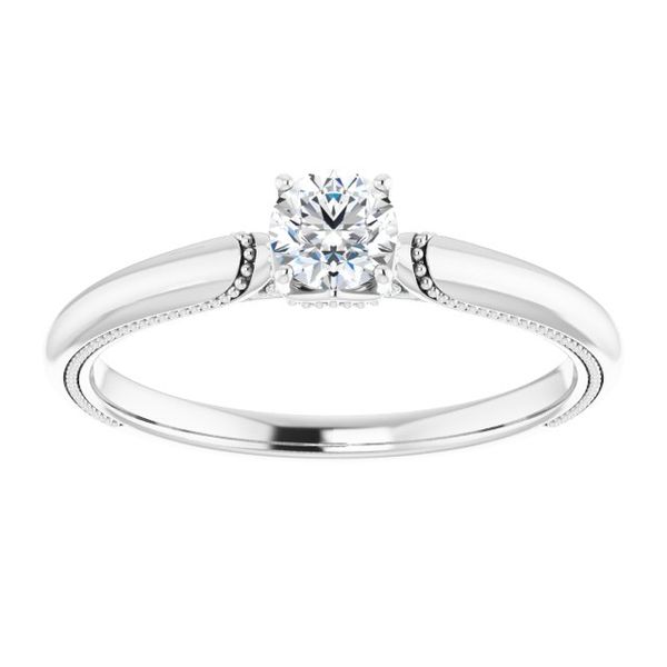 4-Prong Solitaire Engagement Ring with Accent Image 3 Maharaja's Fine Jewelry & Gift Panama City, FL