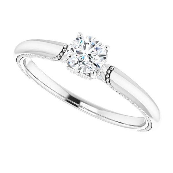 4-Prong Solitaire Engagement Ring with Accent Image 5 House of Silva Wooster, OH