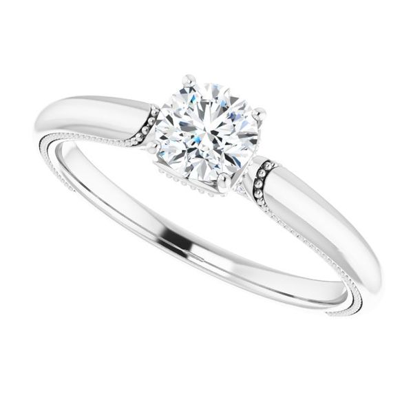 4-Prong Solitaire Engagement Ring with Accent Image 5 Minor Jewelry Inc. Nashville, TN