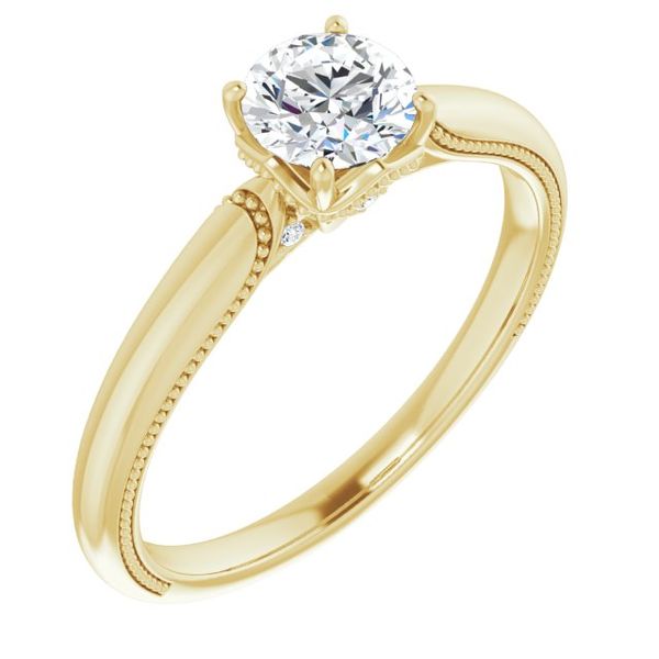 4-Prong Solitaire Engagement Ring with Accent Reiniger Jewelers Swansea, IL