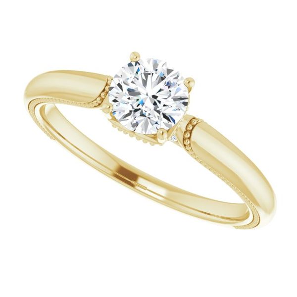 4-Prong Solitaire Engagement Ring with Accent Image 5 Reiniger Jewelers Swansea, IL