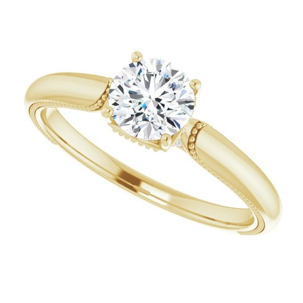4-Prong Solitaire Engagement Ring with Accent Image 5 Perry's Emporium Wilmington, NC