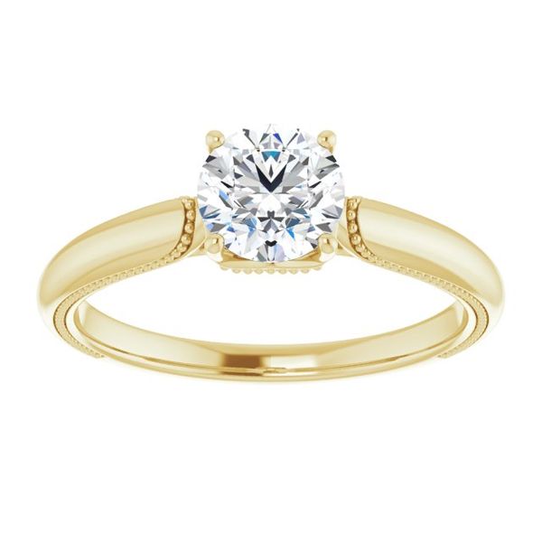 4-Prong Solitaire Engagement Ring with Accent Image 3 Greenfield Jewelers Pittsburgh, PA