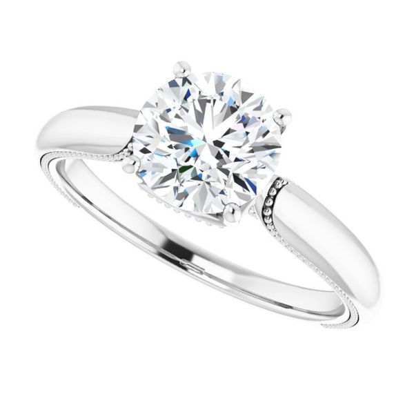 4-Prong Solitaire Engagement Ring with Accent Image 5 Jewel Smiths Oklahoma City, OK
