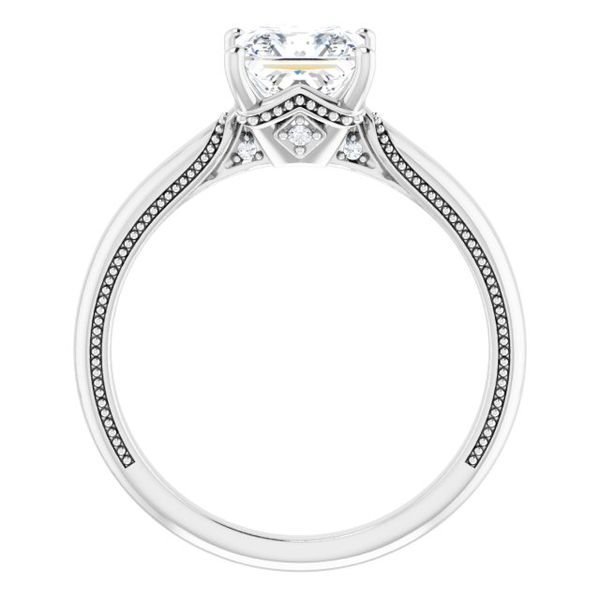 4-Prong Solitaire Engagement Ring with Accent Image 2 Vulcan's Forge LLC Kansas City, MO