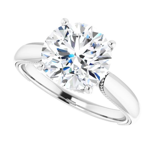 4-Prong Solitaire Engagement Ring with Accent Image 5 Maharaja's Fine Jewelry & Gift Panama City, FL