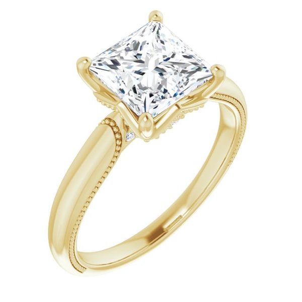 4-Prong Solitaire Engagement Ring with Accent Maharaja's Fine Jewelry & Gift Panama City, FL