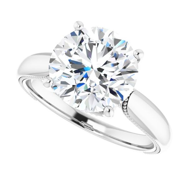 4-Prong Solitaire Engagement Ring with Accent Image 5 Stuart Benjamin & Co. Jewelry Designs San Diego, CA