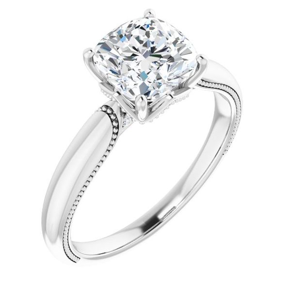 4-Prong Solitaire Engagement Ring with Accent Greenfield Jewelers Pittsburgh, PA