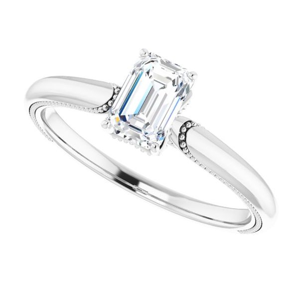 4-Prong Solitaire Engagement Ring with Accent Image 5 Robison Jewelry Co. Fernandina Beach, FL