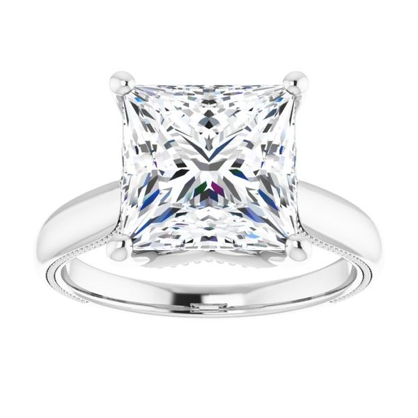 4-Prong Solitaire Engagement Ring with Accent Image 3 House of Silva Wooster, OH