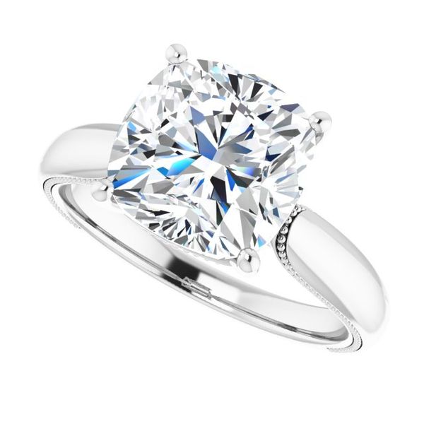 4-Prong Solitaire Engagement Ring with Accent Image 5 J. Thomas Jewelers Rochester Hills, MI