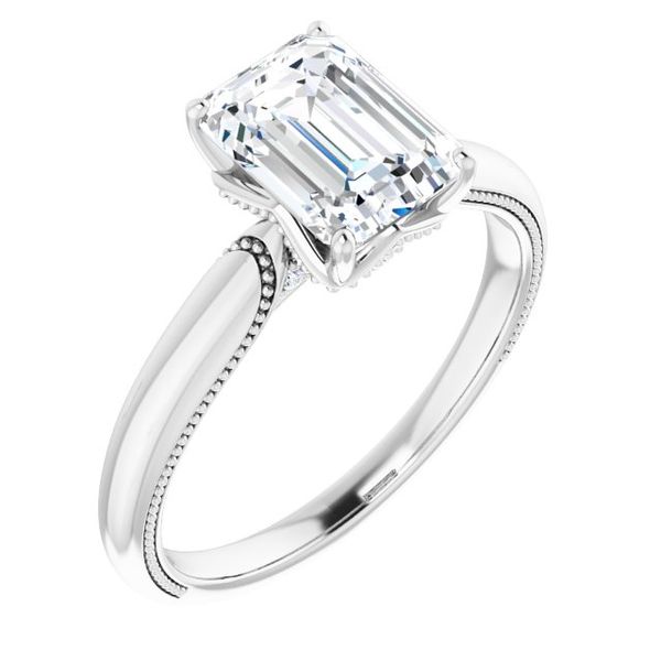 4-Prong Solitaire Engagement Ring with Accent The Jewelry Source El Segundo, CA