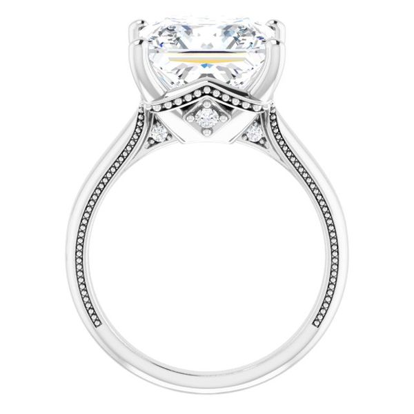 4-Prong Solitaire Engagement Ring with Accent Image 2 House of Silva Wooster, OH