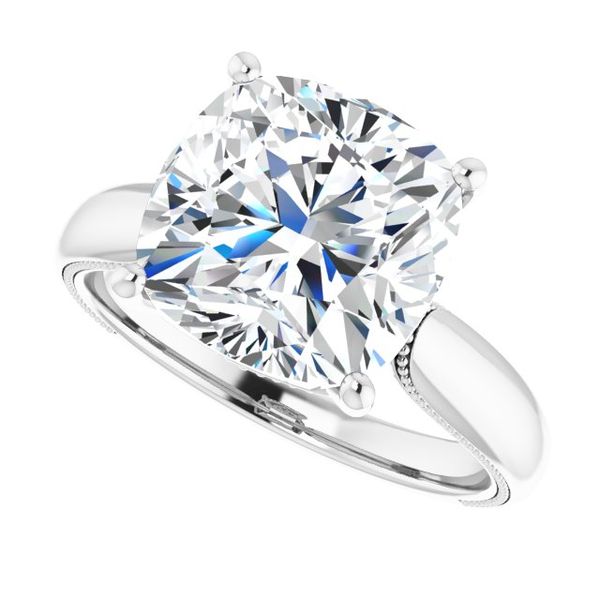 4-Prong Solitaire Engagement Ring with Accent Image 5 House of Silva Wooster, OH