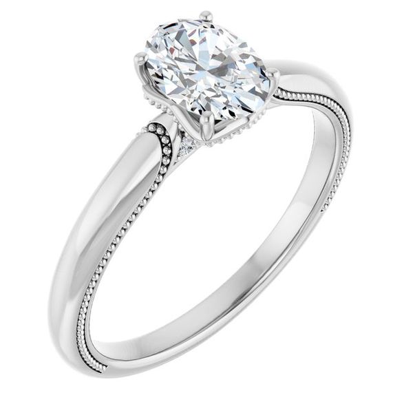 4-Prong Solitaire Engagement Ring with Accent Maharaja's Fine Jewelry & Gift Panama City, FL