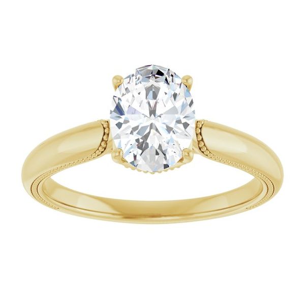 4-Prong Solitaire Engagement Ring with Accent Image 3 Maharaja's Fine Jewelry & Gift Panama City, FL