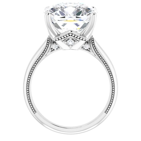 4-Prong Solitaire Engagement Ring with Accent Image 2 Stuart Benjamin & Co. Jewelry Designs San Diego, CA
